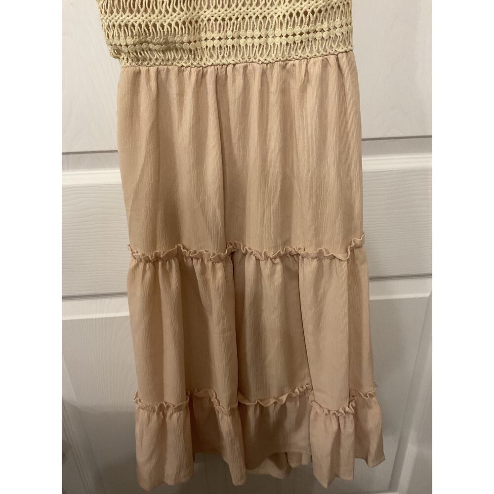 Unbranded Free People Styled Cream Lace Tiered Boho Babydoll Dress Cottagecore,S - Picture 4 of 7